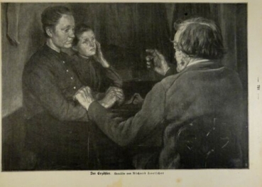 1917 - alter Druck - Der Erzähler (Gemälde von Richard Hoelscher)